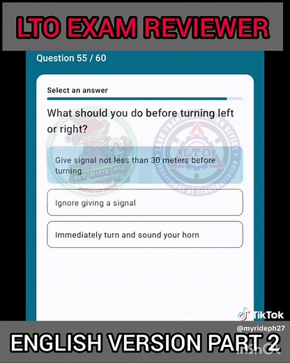 English LTO Exam Part 2 Reviewer 2024