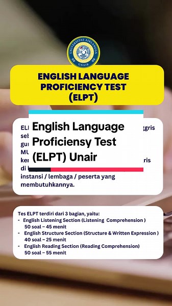 English Language Proficiency Test (ELPT) Unair