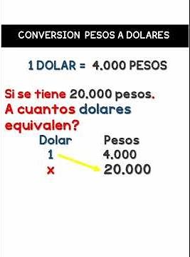 CONVERSION DE PESOS A DOLARES | (Para principiantes)