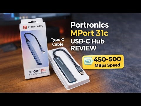 Portronics Mport 31C USB-C Hub Review 🔥 | 4-in-1 Type-C Adapter | Speed Test & Honest Verdict