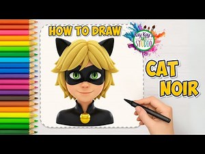 How to Draw Cat Noir from Miraculous! 🐾🖤 Easy Step-by-Step Drawing for Kids ✏️✨