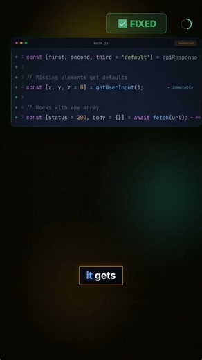 JavaScript's destructuring default stops undefined errors 🛡️