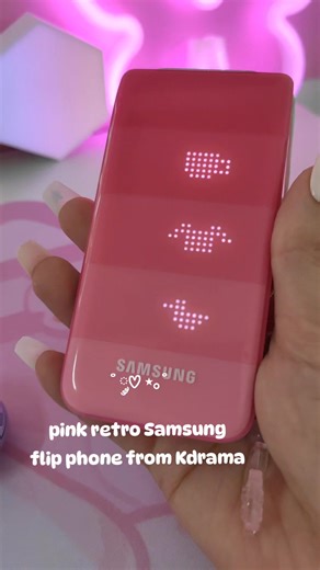 Pink Retro Samsung Flip Phone from Kdrama