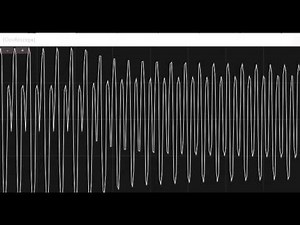 Oscilloscope display for low and high notes