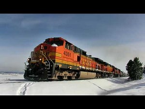 BNSF freight train coming up Big 10 curve Moffat Route, Colorado