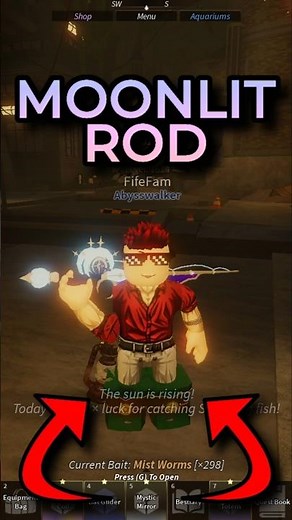 How to Get Moonlit Rod in Fisch! 🌙 | Shady Bazaar Guide