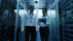 Engineers working in the data center - Free Stock Video