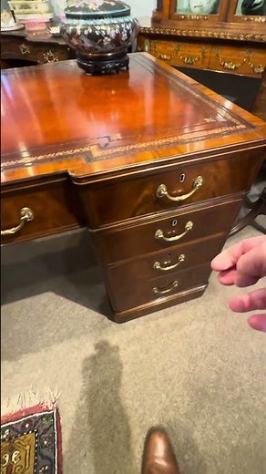 Edwardian mahogany partners desk #antiquefurniture #desk #antique desk #interiors #officedesk