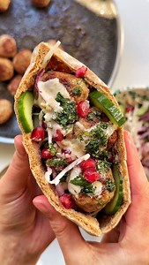 Have you ever tried sumac? This healthy lunch is your new go-to recipe! Cook along with @myriadrecipes to make these turkey-stuffed pittas in just 25 minutes. Sumac is made from dried berries and gives the meatballs a zingy kick, while the slaw brings fresh crunch. Get the full recipe at the link below. What are your favourite speedy work week lunches? https://bit.ly/41u6D3H | Good Food