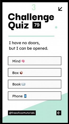 I Have No Doors But I Can Be Opened 🤯 | Challenge Quiz #79 #shorts #viral #youtubeshorts #quiz