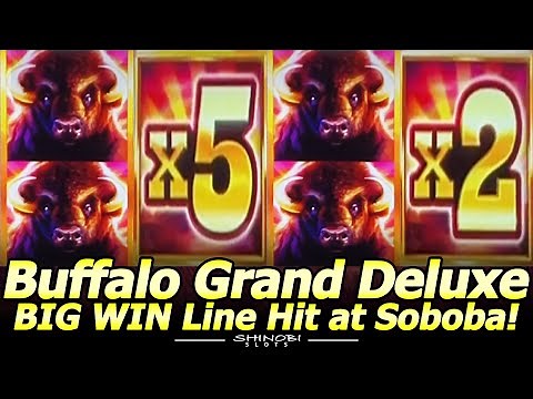 Buffalo Grand Deluxe Slot Machine - BIG WIN Line Hit at Soboba Casino!