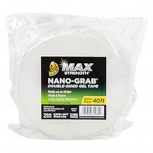 Duck Max Strength Double-Sided Gel Tape with Nano-Grab Technology, Heavy Duty, Multi-Purpose & Removable Adhesive, 0.94 in. x 20 ft, Clear, 2 Rolls