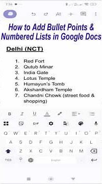 How to Add Bullet Points & Numbered Lists in Google Docs | Google Docs me number list kaise lagaye
