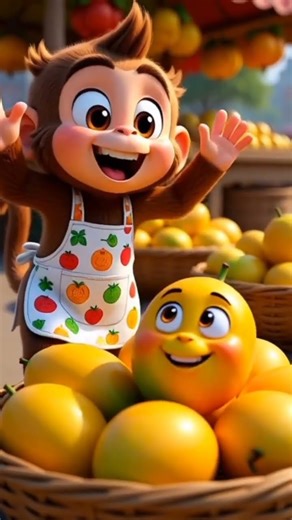 “Funny Talking Mango with Monkey 🍌 | 4 Short 3D Cartoon Clips | Like, Share, Comment & Subscribe!”