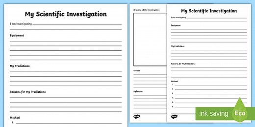 My Science Investigation Writing Template