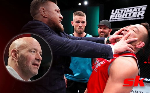 "Little Bellator tick" - Dana White sprints to intervene as Conor McGregor attacks Michael Chandler with a nose break threat