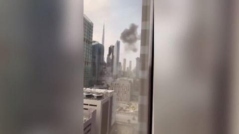 Plume of smoke billows from building in Dubai’s central business district