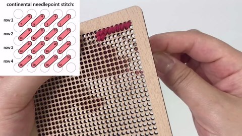 Yushen 4Pcs Flower Coaster Needlepoint Kit for Adult Cross Stitch Kits DIY Adults Needlepoint Embroidery Starter Set with Patterns Embroidery Needles Threads Crafts (Flower)