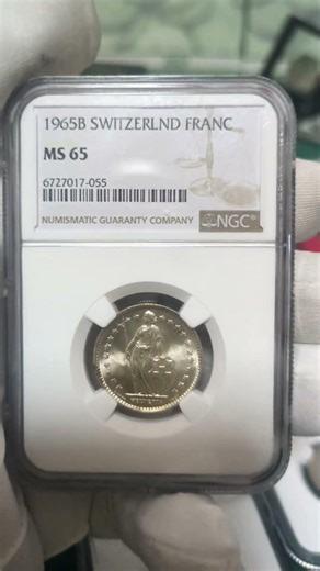 🇬🇧 1965-B Switzerland 1 Franc NGC MS 65 ✨🇺🇦 1 Франк 1965-B Швейцарія NGC MS 65 ✨