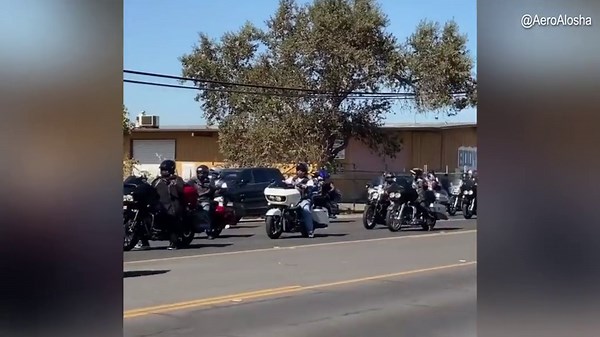 Lines of bikers arrive for Hell's Angels' Sonny Barger memorial