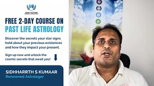 Explore the mysteries of your past lives with renowned astrology expert, Sidhharrth S Kumaar! Join our FREE 2-day course on Past Life Astrology, happening on Aug 16 (8 pm) & August 17 (9 pm) Discover the secrets your star signs hold about your previous existences and how they impact your present. This exciting journey into your spiritual history could be a life-changing experience. Don't miss out on this unique opportunity to gain profound insights and find answers to your deepest questions. Sig