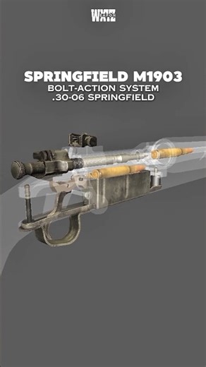 Springfield Bolt-Action Rifle Mechanism Animation #Shorts