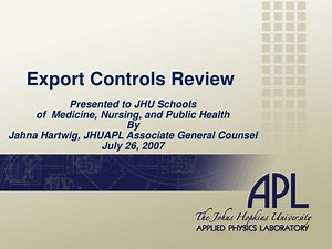 Export Controls Review - SlideServe
