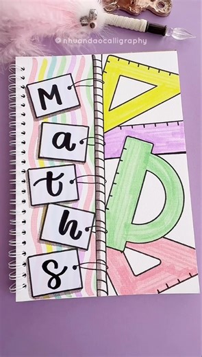 POV: Your Math notebook glow-up 📖✨ #nhuandaocalligraphy #frontpage