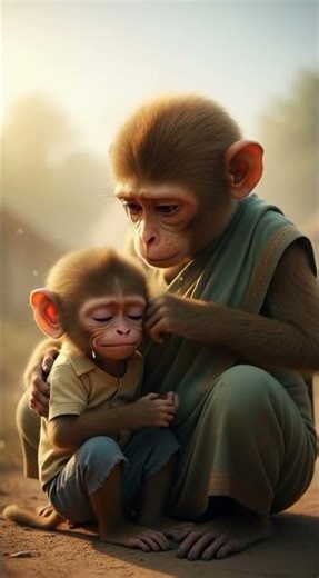 Bus Driver Rejected Them… Monkey Bought a Bike for His Mother 😢❤️#EmotionalStory#youtube #monkey