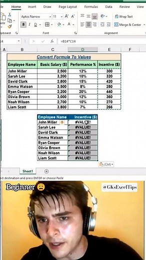 Convert Excel Formulas to Values in 3 Seconds ⏱️ | Paste Special Trick
