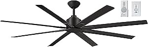 MINKA-AIRE F896-65-CL, Xtreme H2O 65" Ceiling Fan in Coal Finish with Remote and Additional Wall Control