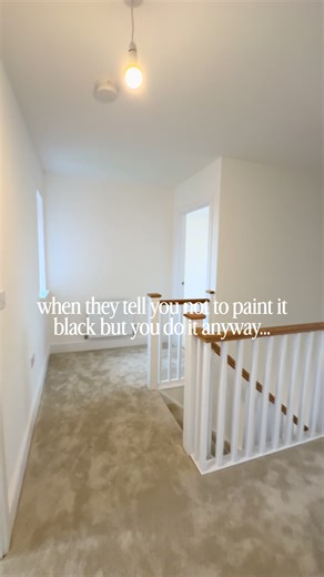 One of the best design decisions I almost talked myself out of because WOW painting with black is so scary… but I’m so glad I didn’t. Adding panelling has totally transformed our hall, stairs and landing, and now with the added black doors, it’s exactly what I wanted and more. All done by myself and it has to be one of my best DIYs I’ve done so far. It’s amazing what you can get done whilst your baby has a nap 🤣 I’ve always loved pairing soft neutrals with black! that contrast just works. If th