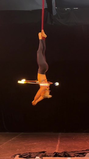 Aerial Fire Hoop Trick: Behind the Scenes