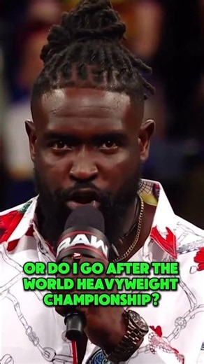 Oba Femi is weighing out his options… Undisputed WWE Title or World Heavyweight Title? 🏆👀 #WWERaw