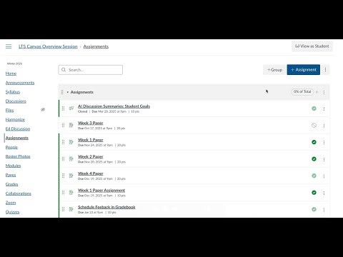 Canvas: Assignments, Speedgrader, Gradebook