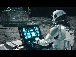 Space wallpaper with an astronaut working on a computer - Astronaut screensaver