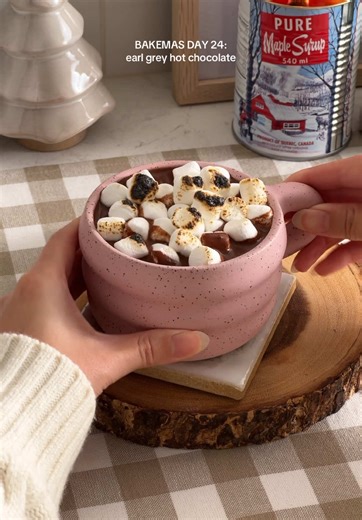 earl grey hot chocolate! ☕️ a cozy mug of thick and rich french-style hot chocolate infused with earl grey tea. it’s the perfect easy recipe to make for christmas eve night or christmas day!! annddd the perfect one to end bakemas with ahhh! thanks for following along and merry christmas eve!! ❤️ recipe linked in my bio or search “earl grey hot chocolate” on my site teakandthyme.com! 🫖 #hotchocolate #earlgrey #christmasdrinks #holidaydrinks #christmasdrink