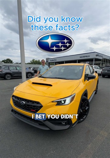 Today we’re going over a few crazy history facts about Subaru! Did you know these facts? What are your favorite Subaru facts? Let us know! 🔊⬇️ 2026 Subaru WRX tS Series.Yellow finished in Sunrise Yellow over Black interior with Yellow accents. #subaru #wrx #wrxts #history #fyp