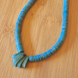 Turquoise Heishi Jacla Necklace, Natural Blue Turquoise, Jacla Set, Southwest, Western Jewelry, Corn Beads, 6mm Blue Heishi, Sterling Silver - Etsy