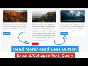 Read More/Read Less Button Using jQuery | How To Replace Text | Expand & Collapse Text