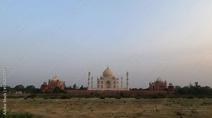Taj Mahal India - wonder of the world 4k video full view from mehtab bagh