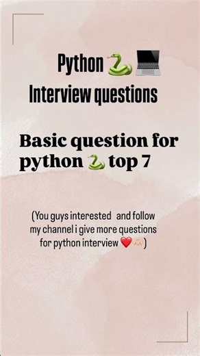 Python interview questions for basic python programming questions #coding #fyp #pythonprogrammer