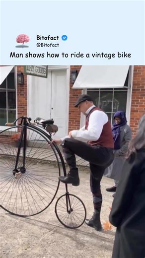 Bitofact on Instagram: "This guy shows us how to ride a vintage bicycle, is this practical? 🧠 Follow us @bitofact for daily educational content"
