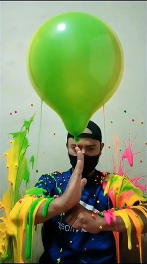 Colorful Splash Attack! Satisfying Balloon VFX Transformation #shorts