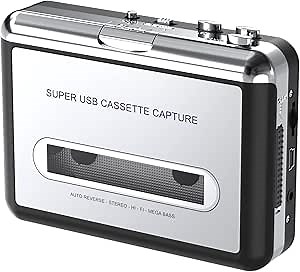 Portable Walkman Cassette Player, Retro Cassettes Tape to MP3 Digital Converter, USB Casete Capture Stereo Audio Music Tape Player, Compatible with Laptop/PC Computer