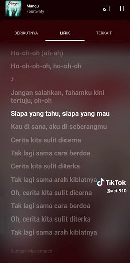 Lirik Lengkap Lagu Mangu oleh Fourtwnty