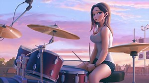 Drummer Girl Live Wallpaper - MoeWalls