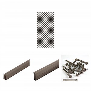 Barrette Outdoor Living 4 ft. x 8. ft Espresso Classic Diamond Vinyl Lattice Panel with Color Matched Screws, Cap and Divider Molding - The Home Depot