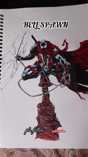 Drawing Hell Spawn #art #subscribe #drawing #shorts