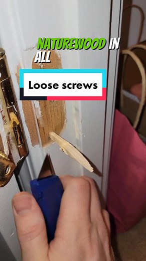 fixing door hinge screw holes #handyman #tools #fyp #DIY | wood
